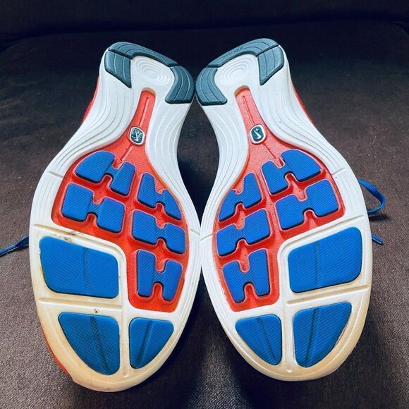 Excellent NIKE Flyknit Lunar 1 Mens 10 Red White - Picture 13 of 13